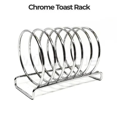 £7.49 • Buy Chrome Toast Rack Bread Basket Slices Serving Toast Holder 6 Slots Organiser