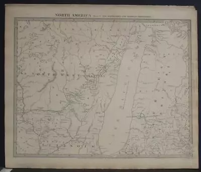 Michigan Wisconsin Lake Michigan United States 1833 S.d.u.k. Unusual Antique Map • $20