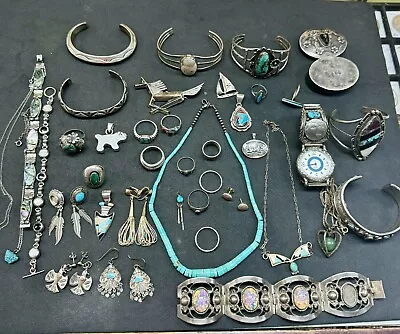 Lot Of Sterling Silver Native American Turquoise Jewelry 517.5 Grams READ • $600