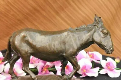 Bronze Sculpture Art Deco Donkey Mule Handcrafted Detailed Marble Base Figurine • $299