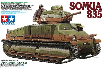 Tamiya 35344 1/35 Scale Model Kit WWII French Medium Cavalry Tank SOMUA S35 • $35.50