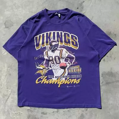 Vintage Rare 1998 Minnesota Vikings Cris Carter NFL Central Champions T Shirt • $45