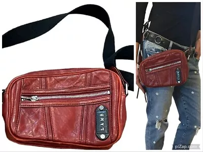 L.A.M.B. Gwen Stefani Women Y2K Red Leather Asymmetrical Crossbody Handbag Purse • $59.99