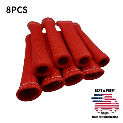 8PCS 2500° Spark Plug Wire Boots Protectors Sleeve Heat Shield Cover For SBC BBC • $12.38