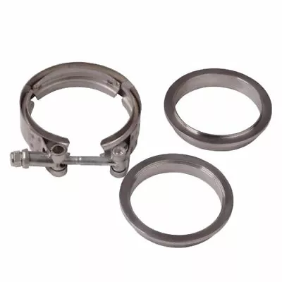 3 Inch For V Band Clamp Kit W Male Female Flange Mild Steel MS Turbo Exhaust 3  • $17.32