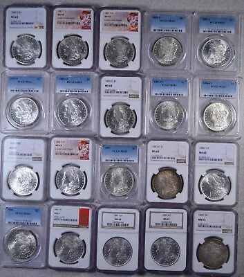 Choice Bu  Roll  Of 20 Morgan Dollars All Pcgs Or Ngc Ms 63 (11) Different • $1895