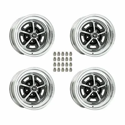 Mustang Magnum 500 Wheels Caps & Lugs Kit 5 Lug 15X7 - Wheel Vintiques • $1283.61