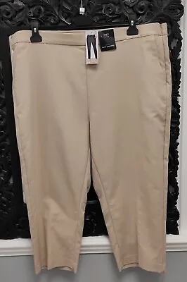 Women's M & S Oyster Beige High Rise Slim Cropped Trousers Size 20 BNWT • £5.99