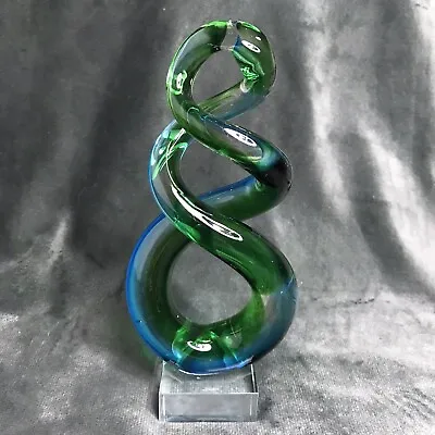 Art Glass Sculpture Spiral Koru? Murano? Corkscrew Curlicue Abstract • $40