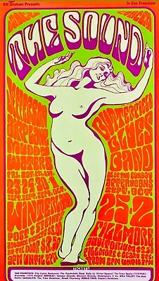 Original Vintage Art Poster Jefferson Airplane; Muddy Waters  “the Sound” • $450