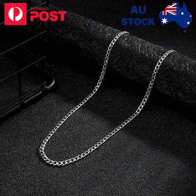 Cuban Chain 50cm Curb Necklace Men Women Punk Surgical Stainless Steel 7mm • $7.95