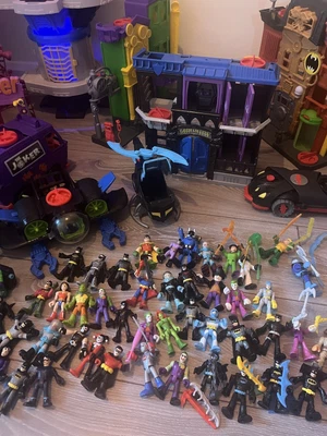 £99.99 • Buy Imaginext Job Lot Bundle Huge 65 Figures Super Cave Batman Joker Vehicles