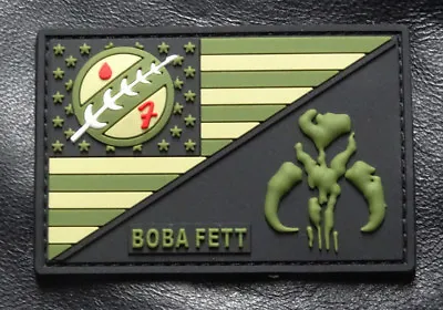 USA Flag Mandalorian Bounty Hunter Boba Patch (PVC Rubber-3.0 X 2.0-MTB4) • $7.99