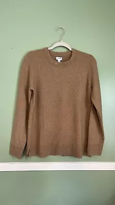J. Crew Factory Tan Wool Blend Classic Crewneck Sweater Size Medium • $22