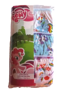 Girls 3 Pair Sz 6 Hasbro My Little Pony Pink Teal Purple White Cotton Panties • $10.97