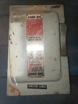 Vintage Dayton Heavy Duty Safety Switch Electrical Enclosed Metal Fuse BoxFlaws • $35