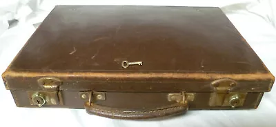 Vintage Leather Brief Case J. Fairley Docs Music Sheets Key - Made In England • $59.95