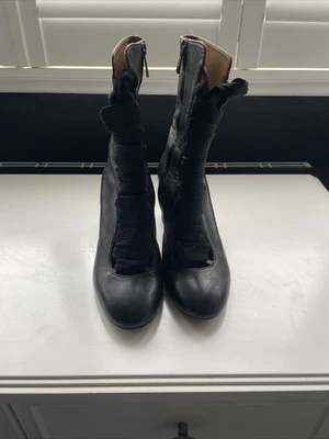 £150 • Buy CHLOÉ Harper Black Leather Ankle Lace-up Boots UK5.5  EU38