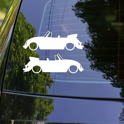 2x Lowered Car Silhouette Stickers For Classic VW Beetle Convertible Cabrio • $7.99