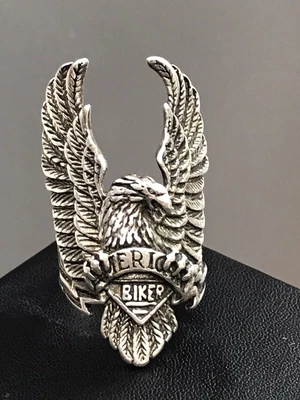 £100 • Buy Vintage 80's  Silver G&S Gordon And Smith Eagle Biker's Ring Size 9 Uk S