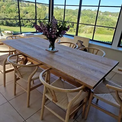 Oak X Base Dining Table 10 Seater 8ft X 3ft Handmade Solid Oak • £1399