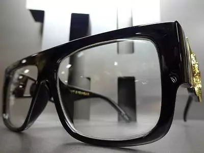 CLASSIC VINTAGE RETRO HIP HOP SWAG PIMP Clear Lens EYE GLASSES Thick Black Frame • $14.99