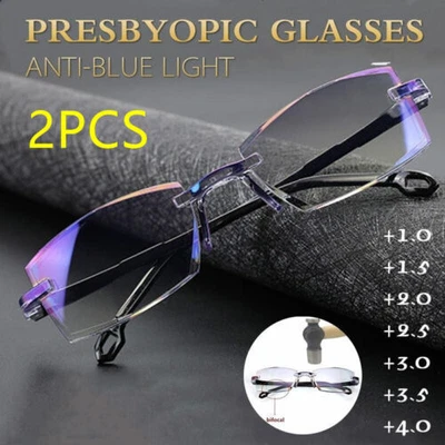 £4.20 • Buy 2 Pcs Anti-blue Reading Glasses Far And Near Dual-use Sapphire High Hardness