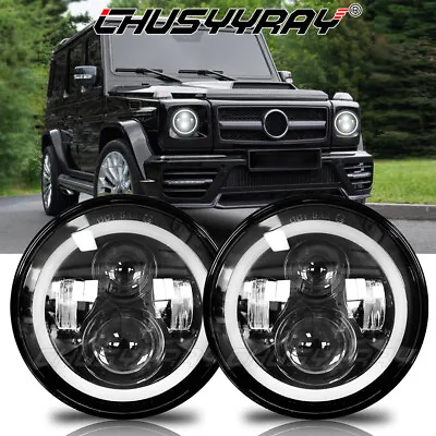 7  Inch BLACK ABS Material Headlights For 02-06 Mercedes Benz W463 G Class Wagon • $70.31