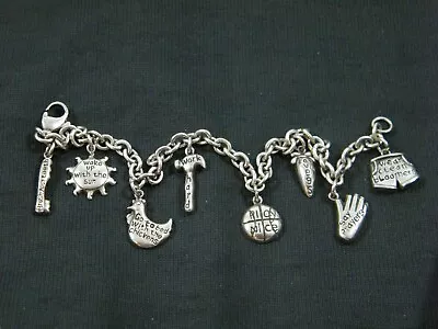 Life Motto / Inspirational Charm Bracelet - 7-1/2  Silver Tone • $34.30