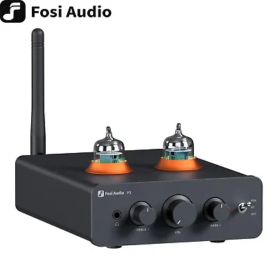 Fosi Audio P3 Tube Preamp Amplifier With Bluetooth AptX LL HD Bass Treble Tone • $29.99