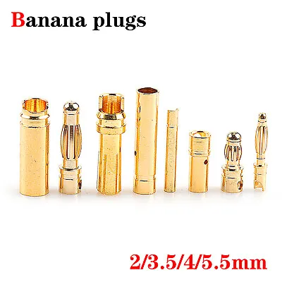 High Quality 2-4mm Banana Plug Male Connector Gold Audio Speaker Wire Cables • $3.25