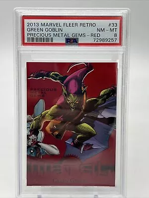 2013 Marvel Fleer Retro Precious Metal Gems Red Pmg  /100 - Green Goblin Psa 8 • $103.50