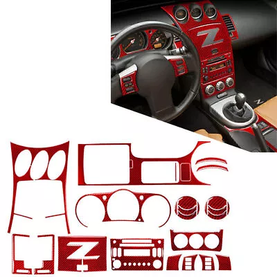 Carbon Fiber Interior Full Set Decoration Frame Cover Fit Nissan 350z 03-09 Red • $183.89