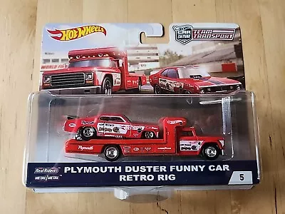 Hot Wheels Team Transport Tom McEwen Plymouth Duster Funny Car Retro Rig #5 NEW. • $46.69