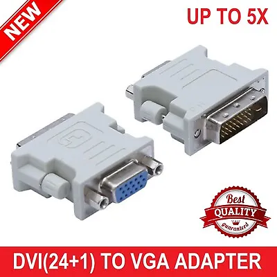 $7.99 • Buy DVI-D 24+1 Pin DVI To VGA Male To Female Socket Adapter Video Converter Laptop