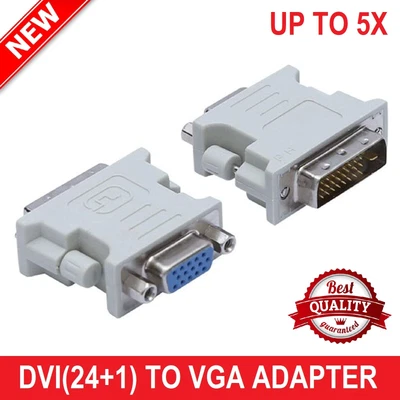 $7.99 • Buy DVI-D 24+1 Pin DVI To VGA Male To Female Socket Adapter Video Converter Laptop