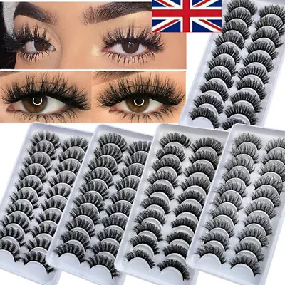 10Pair 3D Mink False Eyelashes Wispy Cross Long Thick Soft Fake Eye Lashes NEW • $5.12