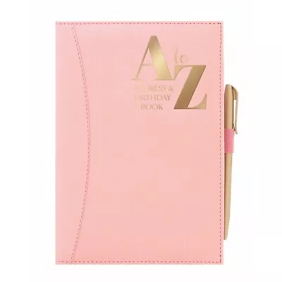 Telephone Address Book A-Z Index & A5 Birthday Diary Hardback With Pen Pink UK • £5.99