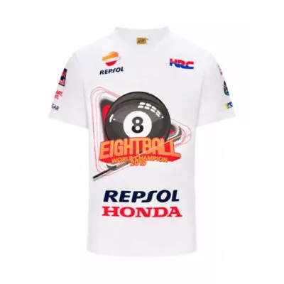 Genuine Honda Marquez 8 Ball Mens T-Shirt Short Sleeve White MotoGP Marc Marquez • £34