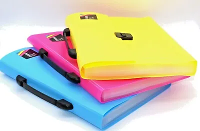 3x Expanding Files 13 Pocket A4 Storage File Folder Office Filing Organiser • £12.95