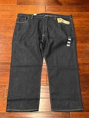 Levi's 501 Blue Mens 54 X 30 B&T Button Fly Stretch Straight Leg Denim Jeans NWT • $43.49