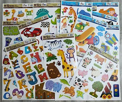 £5 • Buy £5 For ANY 5 Sheets Of Kids Wall Stickers MIX AND MATCH Jungle Dinosaur Princess