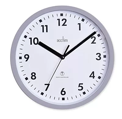 Acctim 74667 Nardo 20cm Radio Controlled Grey Wall Clock • £23.35