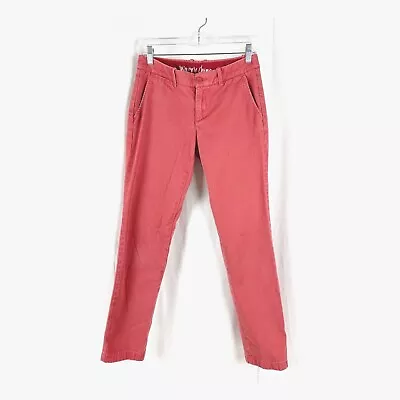 J. Crew Waverly Chino Women's Pants 100% Cotton Size 2 Red (Salmon) Slim Legs  • $17