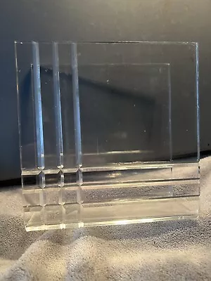 Vintage MCM Etched Clear Square Acrylic Napkin Letter Mail Holder • $23.16