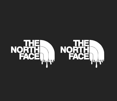 2 X  The North Face Drip White Logo Vinyl Sticker Decal CAR/VAN/LAPTOP/CONSOLE • £2.25