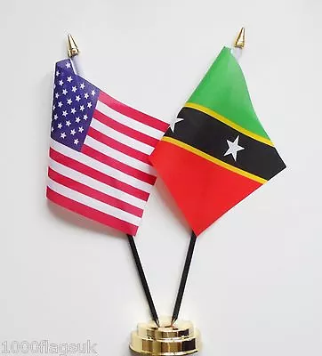 United States Of America & Saint Kitts And Nevis Friendship Table Flag Set • £9
