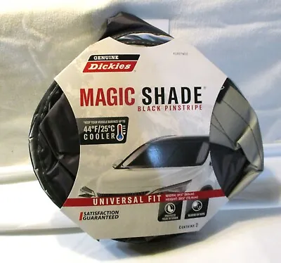 NEW IN PKG Genuine DICKIES MAGIC SHADE BLACK PINSTRIP Auto Sunshade Protection • $10