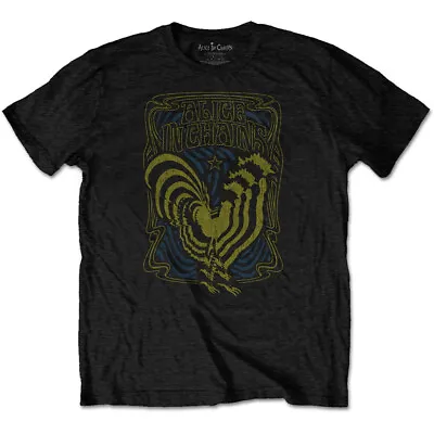 Alice In Chains Psychedelic Rooster Black T-Shirt OFFICIAL • £14.99