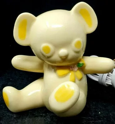 Irice Ceramic Teddy Bear Yellow Night Light Japan Vintage I. W. Rice Inc.(Works) • $20.04